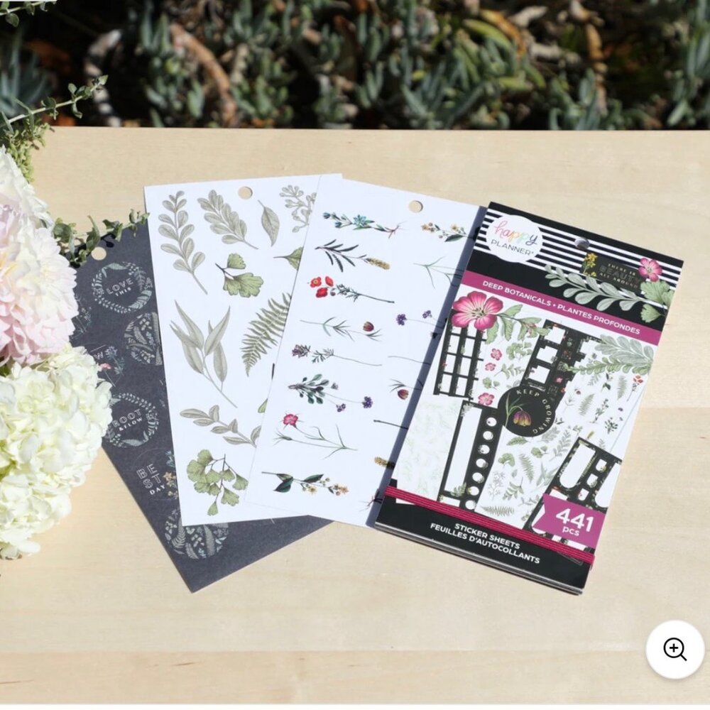 NWT Happy Planner DEEP BOTANICALS FLORAL Value Pack Stickers Stationary Calendar